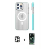 MARSİLYAN™- iPhone 16 Pro Max Kılıf Pusula Minimal Koleksiyonu - Siyah 360 Mat Full Body Arka Koruyucu + PVD Metal Kamera Lens - GS