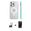 MARSİLYAN™- iPhone 16 Pro Max Kılıf Pusula Minimal Koleksiyonu - Siyah 3D Antistatik Hayalet Cam Ekran Koruyucu + Bilvis Titan Kamera Lens - TMGI