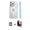 MARSİLYAN™- iPhone 16 Pro Max Kılıf Pusula Minimal Koleksiyonu - Siyah 3D Antistatik Mat Seramik Nano Ekran Koruyucu + PVD Metal Kamera Lens - GD