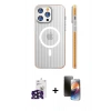 MARSİLYAN™- iPhone 16 Pro Max Kılıf Pusula Minimal Koleksiyonu - Siyah 3D Antistatik Mat Seramik Nano Ekran Koruyucu + Bilvis Titan Kamera Lens - SH