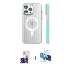 MARSİLYAN™- iPhone 16 Pro Max Kılıf Pusula Minimal Koleksiyonu - Siyah 3D Antistatik Seramik Nano Ekran Koruyucu + Siyah Bilvis Titan Kamera Lens