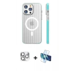 MARSİLYAN™- iPhone 16 Pro Max Kılıf Pusula Minimal Koleksiyonu - Siyah 3D Antistatik Seramik Nano Ekran Koruyucu + Pers Alüminyum Kamera Lens - GS