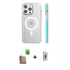 MARSİLYAN™- iPhone 16 Pro Max Kılıf Pusula Minimal Koleksiyonu - Siyah Bilvis 3D Cam Ekran Koruyucu + Raze Metal Kamera Lens - CLTM