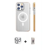 MARSİLYAN™- iPhone 16 Pro Max Kılıf Pusula Minimal Koleksiyonu - Siyah Bilvis 3D Cam Ekran Koruyucu + Pers Alüminyum Kamera Lens - GS