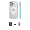 MARSİLYAN™- iPhone 16 Pro Max Kılıf Pusula Minimal Koleksiyonu - Siyah Bilvis 3D Cam Ekran Koruyucu + PVD Metal Kamera Lens - SH