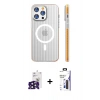 MARSİLYAN™- iPhone 16 Pro Max Kılıf Pusula Minimal Koleksiyonu - Siyah Bilvis 3X AR Hayalet Cam Ekran Koruyucu + Bilvis Titan Kamera Lens - SH