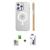 MARSİLYAN™- iPhone 16 Pro Max Kılıf Pusula Minimal Koleksiyonu - Siyah Bilvis 3X AR Hayalet Cam Ekran Koruyucu + Raze Metal Kamera Lens - NLGY