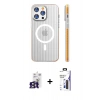 MARSİLYAN™- iPhone 16 Pro Max Kılıf Pusula Minimal Koleksiyonu - Siyah Bilvis 3X AR Hayalet Cam Ekran Koruyucu + Bilvis Titan Kamera Lens - TMGI