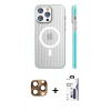 MARSİLYAN™- iPhone 16 Pro Max Kılıf Pusula Minimal Koleksiyonu - Siyah Bilvis 3X AR Hayalet Cam Ekran Koruyucu + Pers Alüminyum Kamera Lens - CLTM