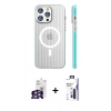MARSİLYAN™- iPhone 16 Pro Max Kılıf Pusula Minimal Koleksiyonu - Siyah Bilvis 3X AR Hayalet Cam Ekran Koruyucu + Bilvis Titan Kamera Lens - GS