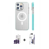 MARSİLYAN™- iPhone 16 Pro Max Kılıf Pusula Minimal Koleksiyonu - Siyah Bilvis 3X AR Hayalet Cam Ekran Koruyucu + Bilvis Titan Kamera Lens - SH