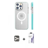 MARSİLYAN™- iPhone 16 Pro Max Kılıf Pusula Minimal Koleksiyonu - Siyah Bilvis 3X AR HD Cam Ekran Koruyucu + PVD Metal Kamera Lens - GD