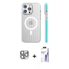 MARSİLYAN™- iPhone 16 Pro Max Kılıf Pusula Minimal Koleksiyonu - Siyah Bilvis 3X AR HD Cam Ekran Koruyucu + Pers Alüminyum Kamera Lens - GI