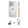 MARSİLYAN™- iPhone 16 Pro Max Kılıf Pusula Minimal Koleksiyonu - Siyah Bilvis 3X AR HD Cam Ekran Koruyucu + Bilvis Titan Kamera Lens - TMGI