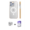 MARSİLYAN™- iPhone 16 Pro Max Kılıf Pusula Minimal Koleksiyonu - Siyah Bilvis 5in1 3D Magic Cam Ekran Koruyucu + Pers Alüminyum Kamera Lens - GS