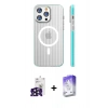 MARSİLYAN™- iPhone 16 Pro Max Kılıf Pusula Minimal Koleksiyonu - Siyah Bilvis 5in1 3D Magic Cam Ekran Koruyucu + Bilvis Titan Kamera Lens - SH