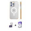 MARSİLYAN™- iPhone 16 Pro Max Kılıf Pusula Minimal Koleksiyonu - Siyah Bilvis 5in1 3D Magic Cam Ekran Koruyucu + Bilvis Titan Kamera Lens - TMGI