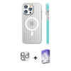 MARSİLYAN™- iPhone 16 Pro Max Kılıf Pusula Minimal Koleksiyonu - Siyah Bilvis 5in1 3D Magic Cam Ekran Koruyucu + Pers Alüminyum Kamera Lens - GS