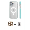 MARSİLYAN™- iPhone 16 Pro Max Kılıf Pusula Minimal Koleksiyonu - Siyah Bilvis Hayalet Cam Ekran Koruyucu + Pers Alüminyum Kamera Lens - CLTM
