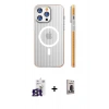 MARSİLYAN™- iPhone 16 Pro Max Kılıf Pusula Minimal Koleksiyonu - Siyah Bilvis Hayalet Cam Ekran Koruyucu + Titanyum Gri Bilvis Titan Kamera Lens