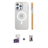 MARSİLYAN™- iPhone 16 Pro Max Kılıf Pusula Minimal Koleksiyonu - Siyah Bilvis Hayalet Cam Ekran Koruyucu + Bilvis Titan Kamera Lens - SH