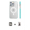MARSİLYAN™- iPhone 16 Pro Max Kılıf Pusula Minimal Koleksiyonu - Siyah Bilvis Hayalet Cam Ekran Koruyucu + PVD Metal Kamera Lens - GD