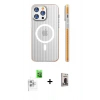 MARSİLYAN™- iPhone 16 Pro Max Kılıf Pusula Minimal Koleksiyonu - Siyah Bilvis Hayalet Cam Ekran Koruyucu + Raze Metal Kamera Lens - BZ