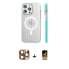 MARSİLYAN™- iPhone 16 Pro Max Kılıf Pusula Minimal Koleksiyonu - Siyah Buffer Cam Ekran Koruyucu + Çöl Titanyum Pers Alüminyum Kamera Lens