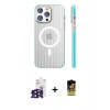 MARSİLYAN™- iPhone 16 Pro Max Kılıf Pusula Minimal Koleksiyonu - Siyah Buffer Cam Ekran Koruyucu + Siyah Bilvis Titan Kamera Lens