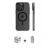 MARSİLYAN™- iPhone 16 Pro Max Kılıf Pusula Minimal Koleksiyonu - Siyah Joko Magic 5D Cam + Pers Alüminyum Kamera Lens - GS