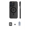 MARSİLYAN™- iPhone 16 Pro Max Kılıf Pusula Minimal Koleksiyonu - Siyah Joko Magic 5D Cam + Siyah PVD Metal Kamera Lens
