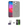 MARSİLYAN™- iPhone 16 Pro Max Kılıf Siluet Doku Özel Seri - Şeffaf 360 Full Body Arka Koruyucu + Bilvis Titan Kamera Lens - TMGI