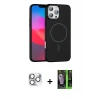 MARSİLYAN™- iPhone 16 Pro Max Kılıf Siluet Doku Özel Seri - Şeffaf 360 Full Body Arka Koruyucu + Pers Alüminyum Kamera Lens - GS