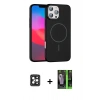 MARSİLYAN™- iPhone 16 Pro Max Kılıf Siluet Doku Özel Seri - Şeffaf 360 Full Body Arka Koruyucu + PVD Metal Kamera Lens - SH