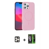 MARSİLYAN™- iPhone 16 Pro Max Kılıf Siluet Doku Özel Seri - Şeffaf 360 Full Body Arka Koruyucu + PVD Metal Kamera Lens - GD