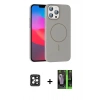 MARSİLYAN™- iPhone 16 Pro Max Kılıf Siluet Doku Özel Seri - Şeffaf 360 Full Body Arka Koruyucu + PVD Metal Kamera Lens - SH