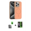 MARSİLYAN™- iPhone 16 Pro Max Kılıf Siluet Doku Özel Seri - Şeffaf 360 Full Body Arka Koruyucu + Raze Metal Kamera Lens - SH