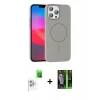 MARSİLYAN™- iPhone 16 Pro Max Kılıf Siluet Doku Özel Seri - Şeffaf 360 Full Body Arka Koruyucu + Raze Metal Kamera Lens - BZ