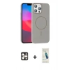 MARSİLYAN™- iPhone 16 Pro Max Kılıf Siluet Doku Özel Seri - Şeffaf Pasifik Cam Ekran Koruyucu + Gold PVD Metal Kamera Lens