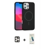 MARSİLYAN™- iPhone 16 Pro Max Kılıf Siluet Doku Özel Seri - Şeffaf Pasifik Cam Ekran Koruyucu + Gold PVD Metal Kamera Lens