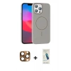 MARSİLYAN™- iPhone 16 Pro Max Kılıf Siluet Doku Özel Seri - Şeffaf Pasifik Cam Ekran Koruyucu + Pers Alüminyum Kamera Lens - CLTM