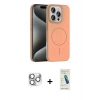 MARSİLYAN™- iPhone 16 Pro Max Kılıf Siluet Doku Özel Seri - Şeffaf Pasifik Cam Ekran Koruyucu + Pers Alüminyum Kamera Lens - GS