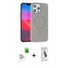 MARSİLYAN™- iPhone 16 Pro Max Kılıf Siluet Doku Özel Seri - Şeffaf Pasifik Cam Ekran Koruyucu + Raze Metal Kamera Lens - BZ
