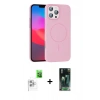 MARSİLYAN™- iPhone 16 Pro Max Kılıf Siluet Doku Özel Seri - Siyah 360 Mat Full Body Arka Koruyucu + Beyaz Raze Metal Kamera Lens