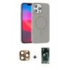 MARSİLYAN™- iPhone 16 Pro Max Kılıf Siluet Doku Özel Seri - Siyah 360 Mat Full Body Arka Koruyucu + Pers Alüminyum Kamera Lens - CLTM
