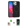 MARSİLYAN™- iPhone 16 Pro Max Kılıf Siluet Doku Özel Seri - Siyah 360 Mat Full Body Arka Koruyucu + Raze Metal Kamera Lens - NLGY