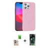 MARSİLYAN™- iPhone 16 Pro Max Kılıf Siluet Doku Özel Seri - Siyah 360 Mat Full Body Arka Koruyucu + Raze Metal Kamera Lens - NLGY