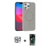 MARSİLYAN™- iPhone 16 Pro Max Kılıf Siluet Doku Özel Seri - Siyah 360 Mat Full Body Arka Koruyucu + Pers Alüminyum Kamera Lens - GI