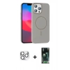 MARSİLYAN™- iPhone 16 Pro Max Kılıf Siluet Doku Özel Seri - Siyah 360 Mat Full Body Arka Koruyucu + Pers Alüminyum Kamera Lens - GS