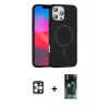 MARSİLYAN™- iPhone 16 Pro Max Kılıf Siluet Doku Özel Seri - Siyah 360 Mat Full Body Arka Koruyucu + PVD Metal Kamera Lens - GD